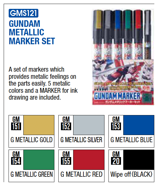 Gundam Marker Set - Metallic