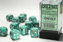 Chessex Dice: Marble Oxi-Copper/White 12d6 16mm