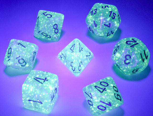 Chessex Dice: Borealis Teal/Gold Polyhedral 7-die Set