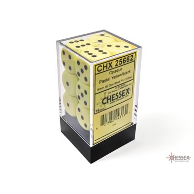 Chessex Dice: Opaque Pastel Yellow/Black 12D6