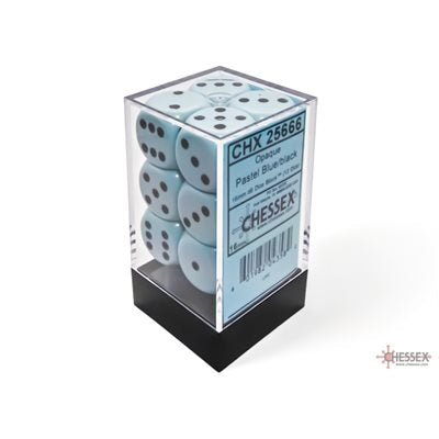 Chessex Dice: Opaque Pastel Blue/Black 12D6