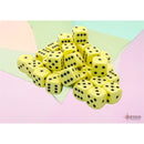 Chessex Dice: Opaque Pastel Yellow/Black 36D6