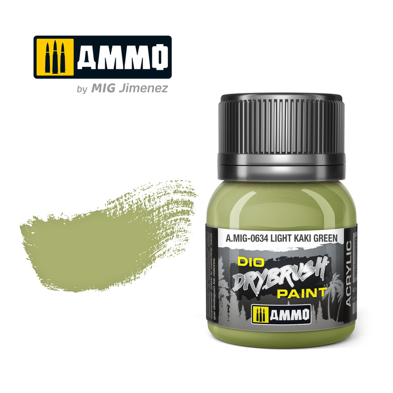 Ammo Mig: 0634  Light Kaki Green Dio Drybrush