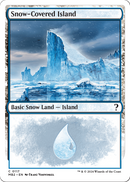 Snow-Covered Island (White Border) (MB2-117) [Mystery Booster 2]