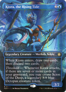 Kiora, the Rising Tide (Borderless) (Mana Foil) (FDN-377) [Foundations] Foil