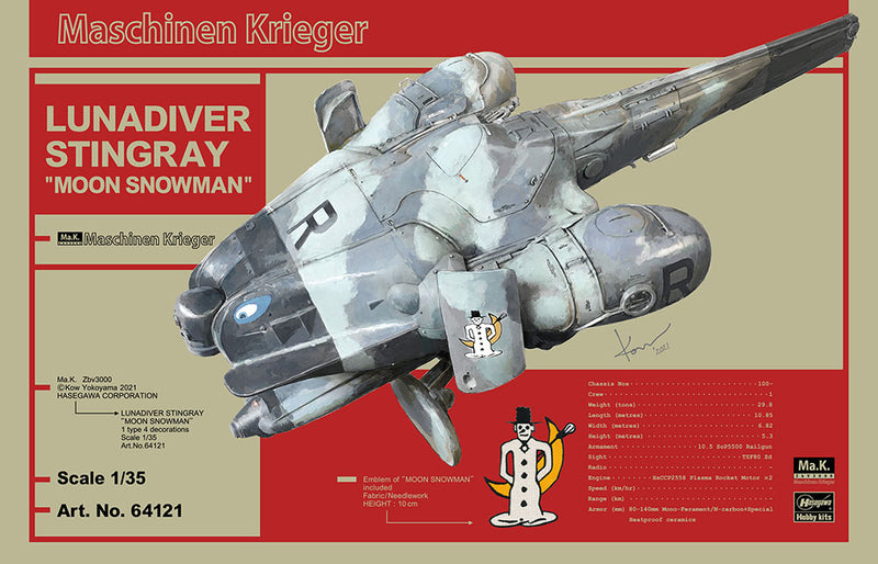 Maschinen Krieger: Ma.K. Lunadiver Stingray 'Moon Snowman' 1/35 Scale Model Kit