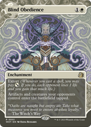 Blind Obedience (WOT-001) (Showcase) (Borderless) [Wilds of Eldraine: Enchanting Tales] Foil