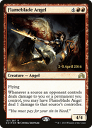 Flameblade Angel (PRE-157) [Shadows over Innistrad Promos] Foil