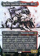 Kethek, Crucible Goliath (Showcase) (Step-and-Compleat Foil) (ONE-465) (Borderless) [Phyrexia: All Will Be One] Foil