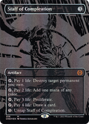 Staff of Compleation (Oil Slick Raised Foil) (ONE-358) (Borderless) [Phyrexia: All Will Be One] Foil