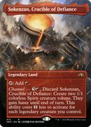 Sokenzan, Crucible of Defiance (Borderless) (NEO-415) [Kamigawa: Neon Dynasty] Foil