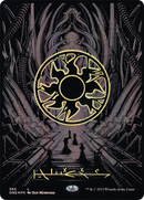 Plains (Phyrexian) - Full Art (Oil Slick Raised Foil) (ONE-365) (Borderless) [Phyrexia: All Will Be One] Foil