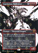 Capricious Hellraiser (Showcase) (Step-and-Compleat Foil) (ONE-444) (Borderless) [Phyrexia: All Will Be One] Foil
