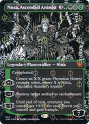 Nissa, Ascended Animist (Borderless) (Step-and-Compleat Foil) (ONE-454) (Showcase) [Phyrexia: All Will Be One] Foil