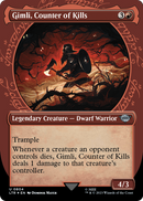 Gimli, Counter of Kills (Showcase) (Surge Foil) (LTR-804) (Borderless) [The Lord of the Rings: Tales of Middle-earth] Foil