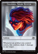 Emblem - Chandra, Spark Hunter // Vehicle Double-Sided Token (DFT-13 // 12) [Aetherdrift]
