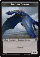 Timeless Dragon // Zombie (0007) Double-Sided Token (DRC-6 // 7) [Commander: Aetherdrift] Foil