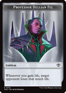 Emblem - Professor Dellian Fel  // Pest (0008) Double-Sided Token (SOS-13 // 8) [Secrets of Strixhaven] Foil