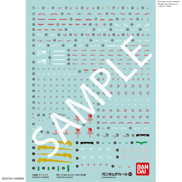 Gundam Decal 112: RG 1/144 Unicorn Gundam