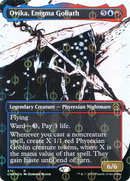 Ovika, Enigma Goliath (Showcase) (Step-and-Compleat Foil) (ONE-474) (Borderless) [Phyrexia: All Will Be One] Foil