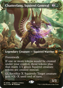 Chatterfang, Squirrel General (Borderless) (Raised Foil) (BLC-095) [Bloomburrow Commander] Foil