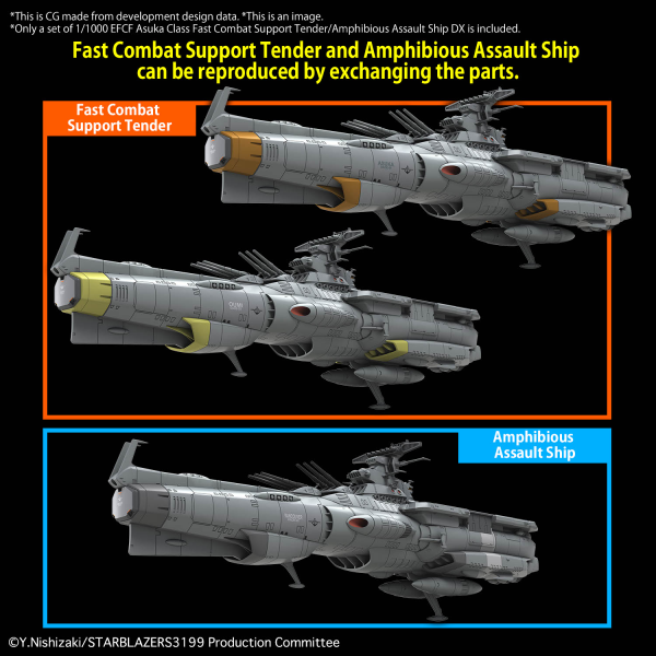 Star Blazers: EFCF Asuka-Class Combat Support Tender / Amphibious Assault Ship DX 1/1000