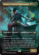 Winter, Cynical Opportunist (Borderless) (DSC-007) [Duskmourn: House of Horror Commander] Foil