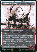 Sawblade Scamp (Showcase) (Step-and-Compleat Foil) (ONE-447) [Phyrexia: All Will Be One] Foil
