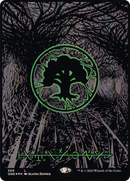 Forest (Phyrexian) - Full Art (Oil Slick Raised Foil) (ONE-369) (Borderless) [Phyrexia: All Will Be One] Foil