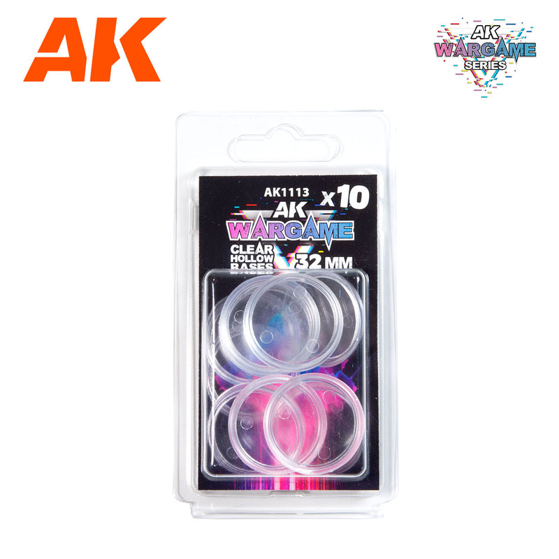AK1113: 32mm Clear Hollow Bases (10)