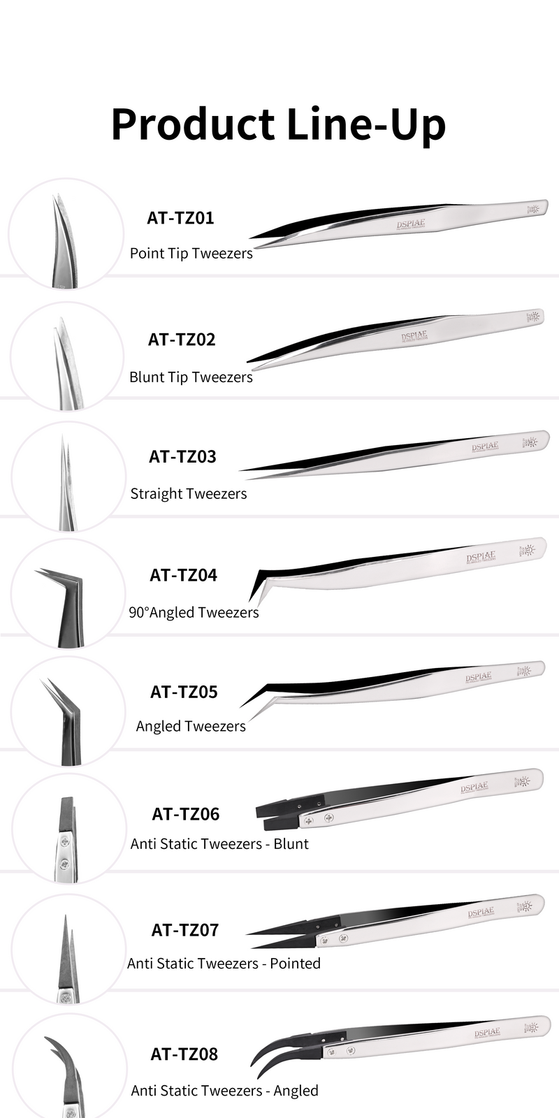 DSPIAE: AT-TZ02 High Precision Flat Tipped Tweezers