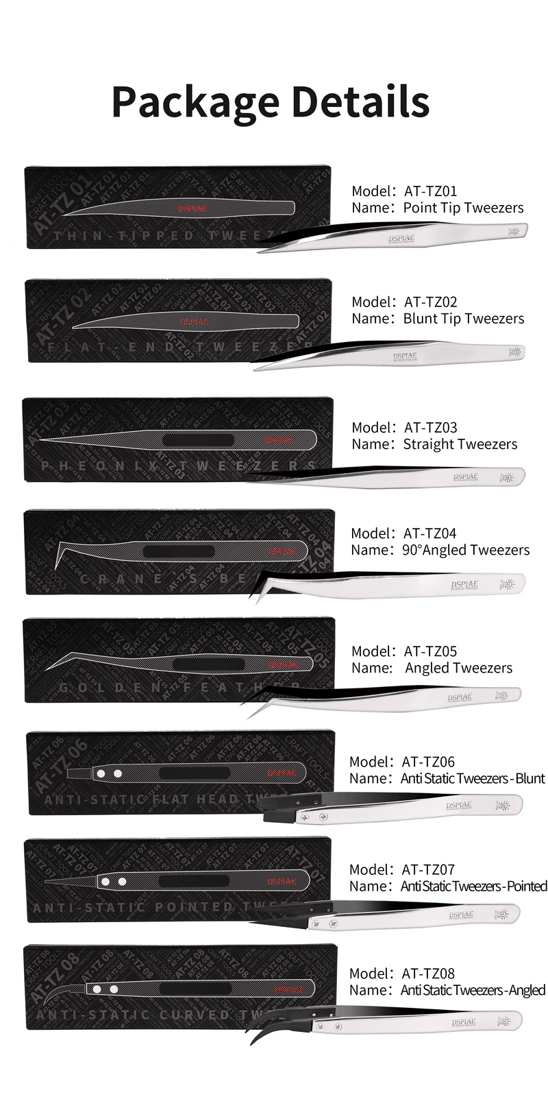 DSPIAE: AT-TZ02 High Precision Flat Tipped Tweezers