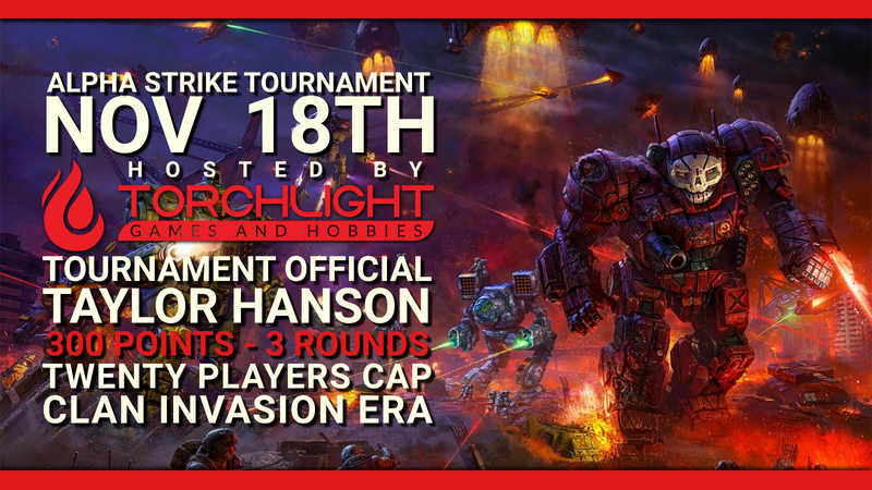 Alpha Strike Battletech Tournament November 18th 2023