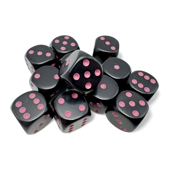 Chessex Dice: Opaque Black/Pink 12D6