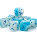 Chessex Dice: Gemini Pearl Turquoise-White / Blue Luminary