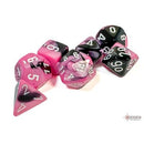 Chessex Dice: Gemini Black-White/Pink 7-Die Set