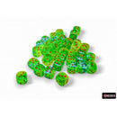 Chessex Dice: Gemini Plasma Green-Teal/Orange 36d6