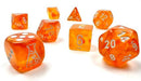 Chessex Dice: Lab Dice- Borealis: Blood Orange/White Luminary- With Bonus Die