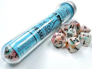 Chessex Dice: Lab Dice- Lustrous: Sea Shell/Black Luminary- With Bonus
