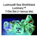 Chessex Dice: Lab Dice- Lustrous: Sea Shell/Black Luminary- With Bonus