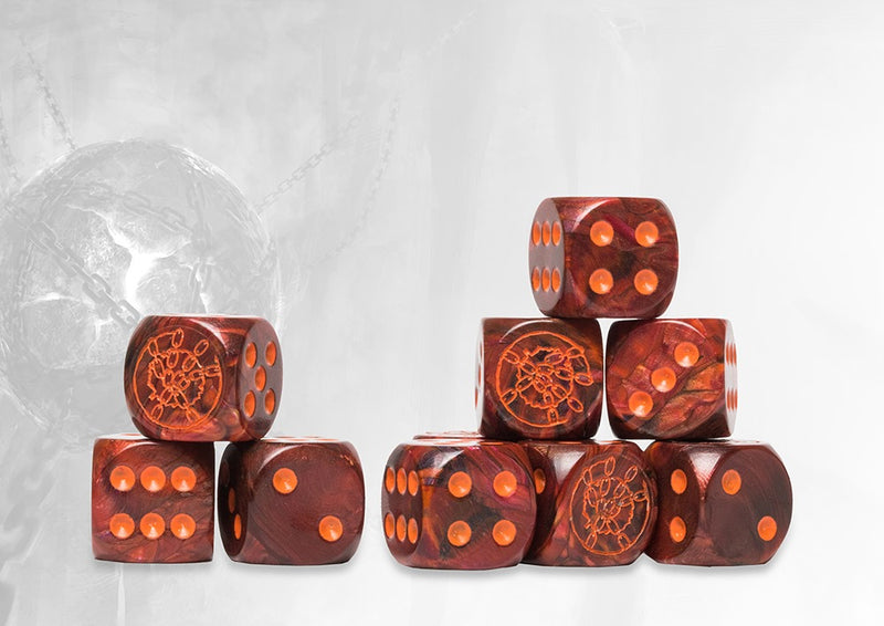 Conquest: Dweghom Dark Red Marbled Dice