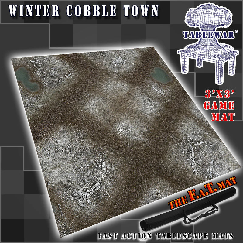 F.A.T. Mats: 'Winter Cobble Town' 3x3 Gaming Mat