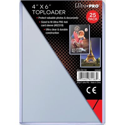 Ultra Pro: 4x6 Toploader Hard Sleeves (25 Pack)