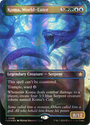 Koma, World-Eater (Borderless) (Mana Foil) (FDN-408) [Foundations] Foil