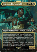 Aragorn, Hornburg Hero (Borderless) (Surge Foil) (LTC-536) [Tales of Middle-earth Commander] Foil