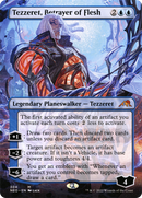 Tezzeret, Betrayer of Flesh (Borderless) (NEO-304) [Kamigawa: Neon Dynasty] Foil
