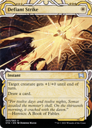 Defiant Strike (STA-003) (Showcase) (Borderless) [Strixhaven Mystical Archive] Foil