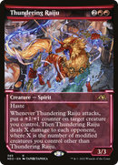 Thundering Raiju (Showcase) (NEO-389) [Kamigawa: Neon Dynasty] Foil