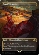 Savai Triome (Showcase) (IKO-312) (Borderless) [Ikoria: Lair of Behemoths] Foil