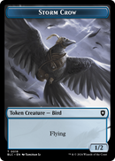 Storm Crow (TBLC-018) [Bloomburrow Commander Tokens] Foil